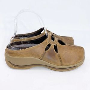 Dansko Womens 4001-061200 Brown Leather Round Toe Slip On Mules Size US 8